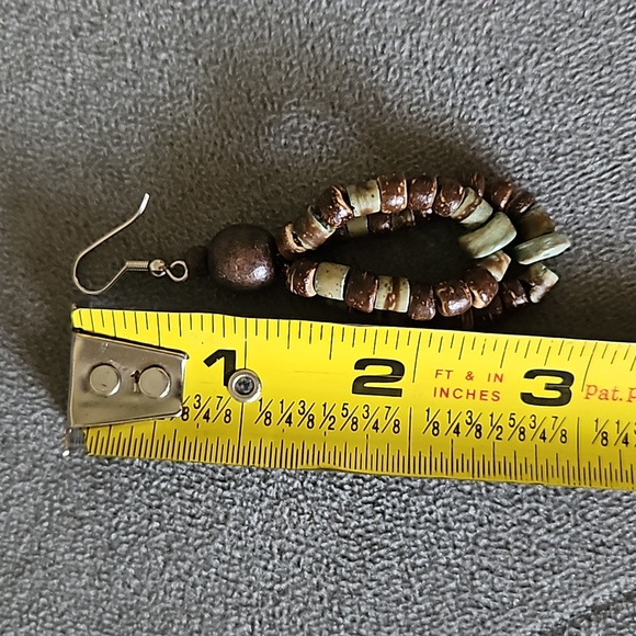 1/$5 or 3/$10 Brown Wooded Dangle Drop Earrings. Boho. - Picture 5 of 5